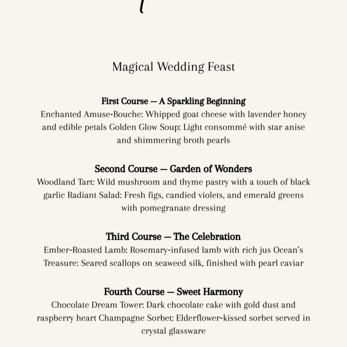 Menus & Drinks Menus