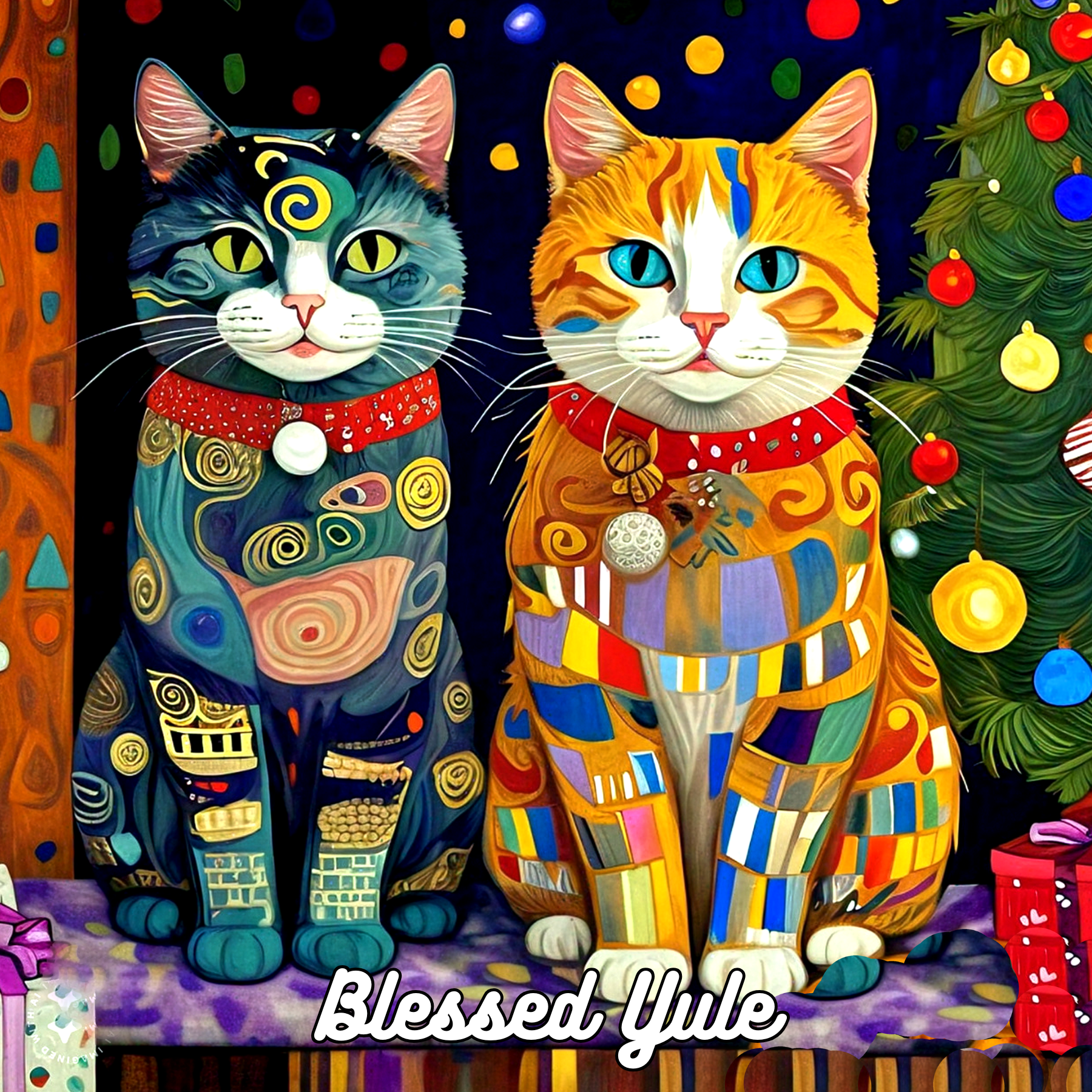 Blessed Yule Cat Card Set - Image 5