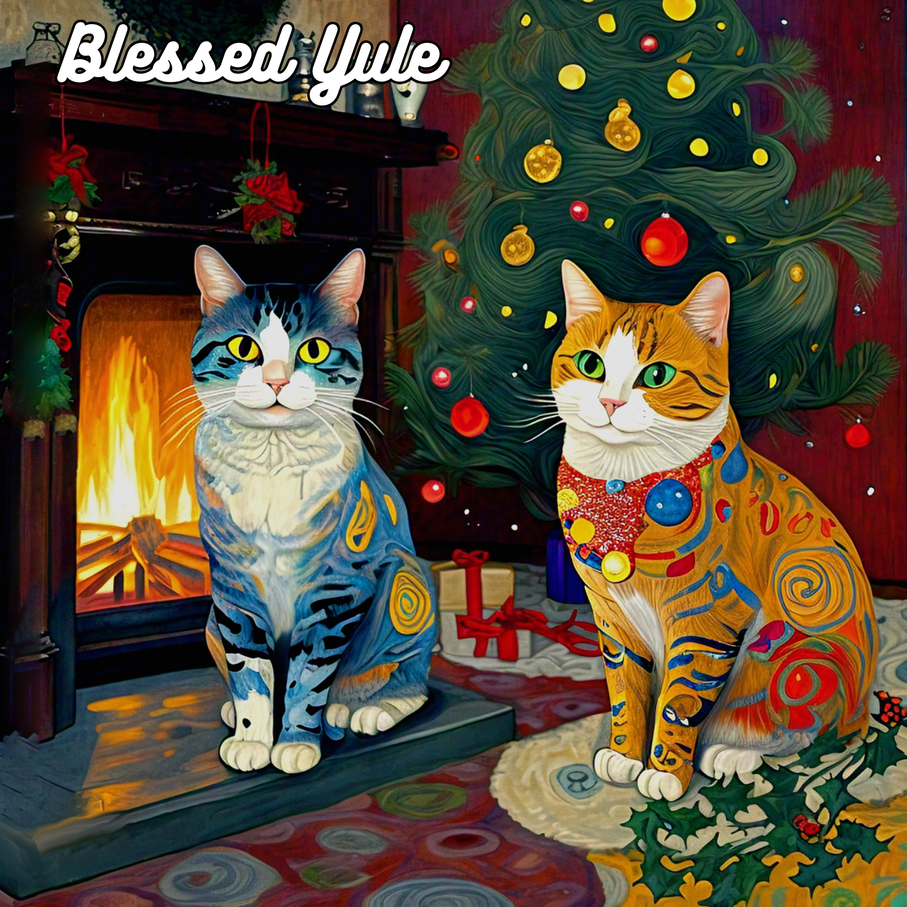 Blessed Yule Cat Card Set - Image 3