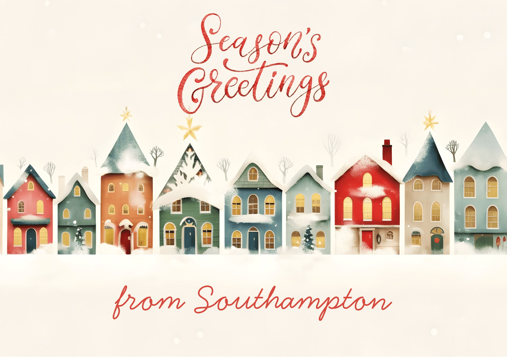 Personalised Christmas Village Card.